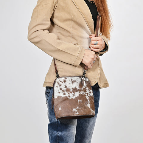 American Darling Western Hair-On Cowhide Cross Body Bag - Handcrafted Leather Purse