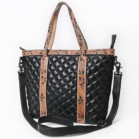 American Darling Hand-Tooled Floral Tote Bag - Quilted Western Leather Handbag