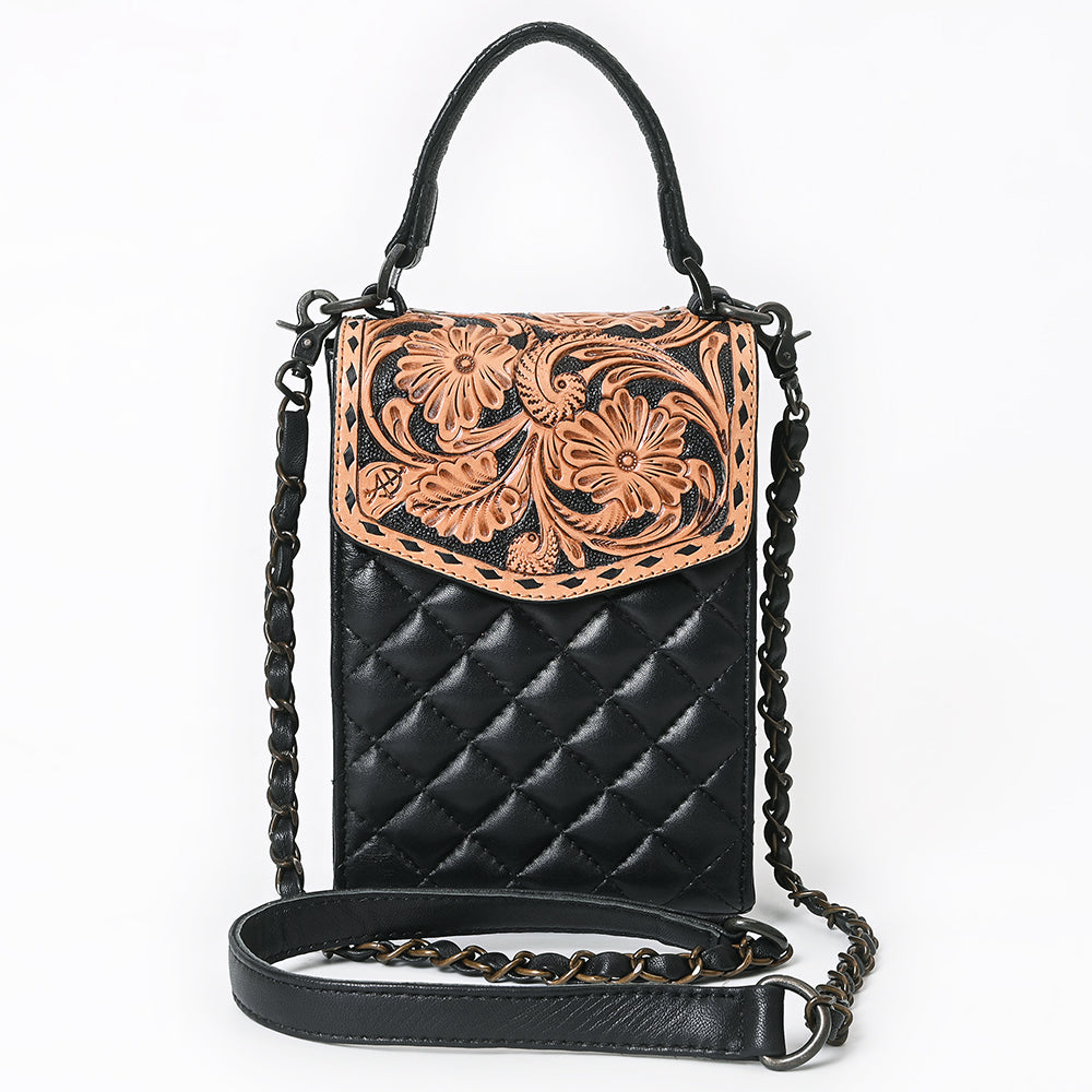 ADBG1794 Cell Phone Case Hand tooled Leather Genuine Leather women bag western Bag