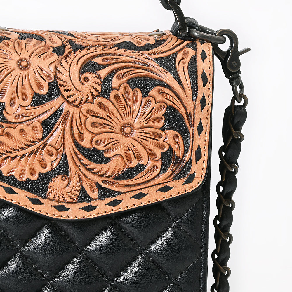 ADBG1794 Cell Phone Case Hand tooled Leather Genuine Leather women bag western Bag