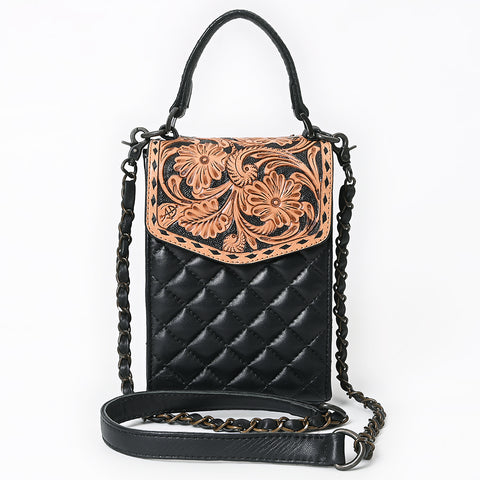 American Darling Hand Tooled Floral Cell Phone Case - Quilted Western Leather Purse