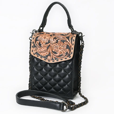 American Darling Hand Tooled Floral Cell Phone Case - Quilted Western Leather Purse