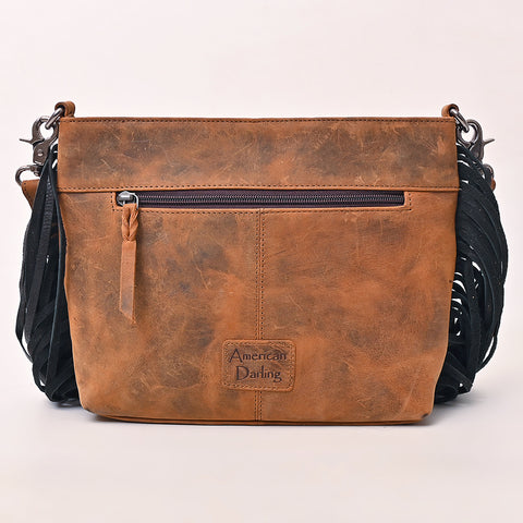 American Darling Hair-On Cowhide Cross body Bag with Fringes and Concho