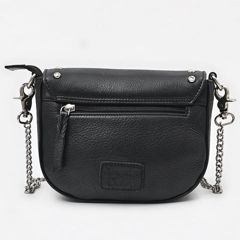 American Darling Riveted Leather Small Cross body Bag with Western Fringes