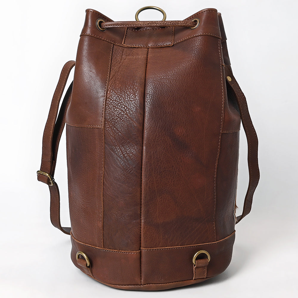 ADBGM754 Bucket Hand tooled Hair-On Genuine Western Leather Women Bag