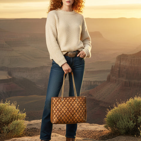 ADBGM758 Tote Genuine Western Leather Women Bag