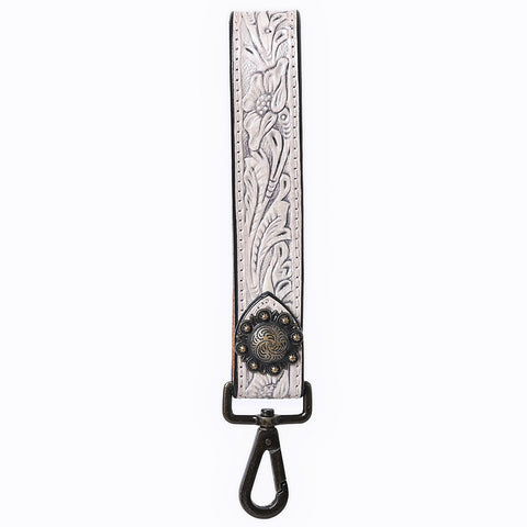 ADKR217B  Hand Tooled Genuine Leather Wristlet Key Ring