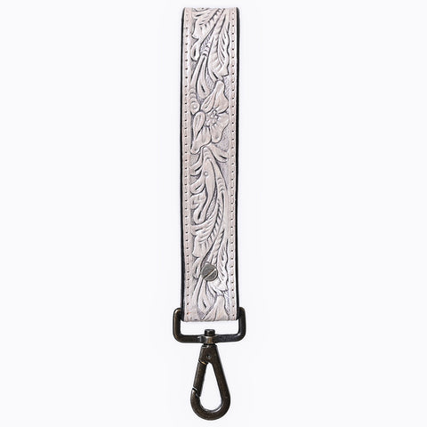 ADKR217B  Hand Tooled Genuine Leather Wristlet Key Ring