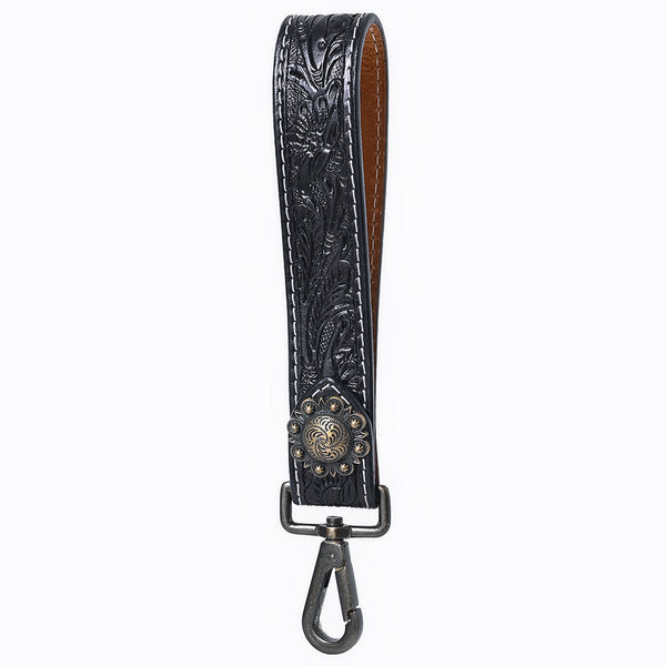ADKR217G  Hand Tooled Genuine Leather Wristlet Key Ring
