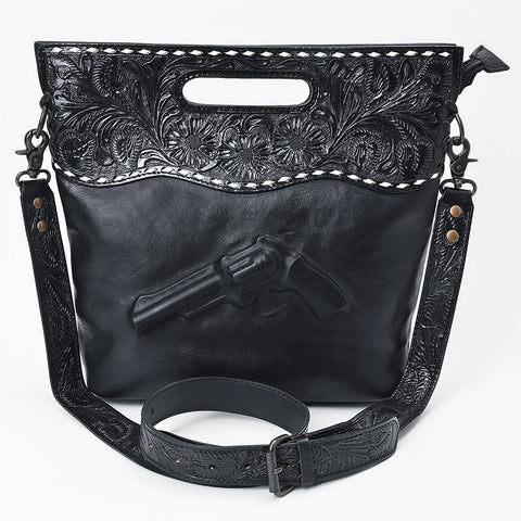 American Darling Hand Tooled Floral Carved Leather Western Clutch Bag