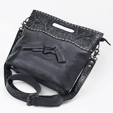 American Darling Hand Tooled Floral Carved Leather Western Clutch Bag