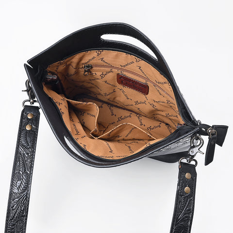 American Darling Hand Tooled Floral Carved Leather Western Clutch Bag