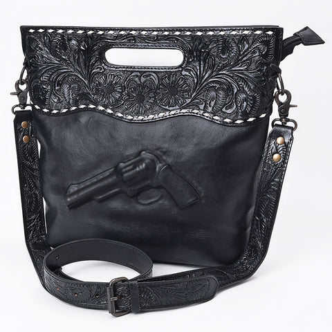 American Darling Hand Tooled Floral Carved Leather Western Clutch Bag
