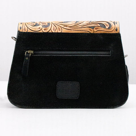 American Darling Hand Tooled Floral & Genuine Suede Western Cross body Bag
