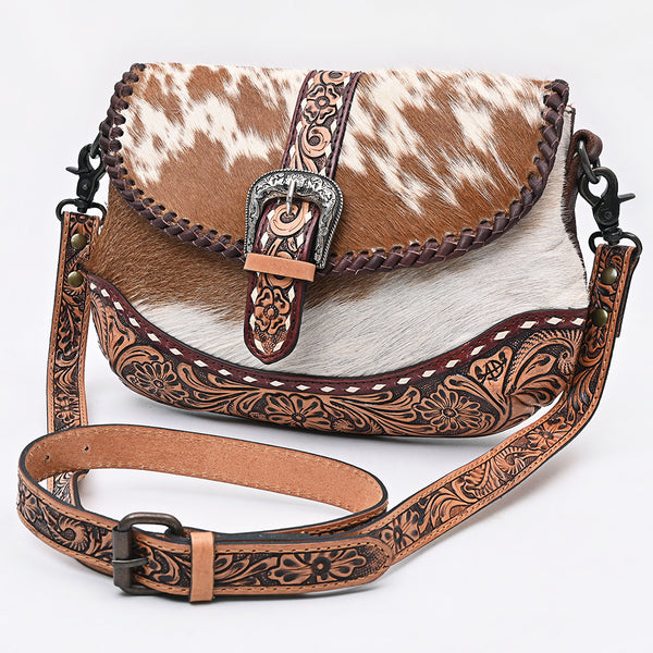 ADBG1806 Small Crossbody Hair-On Hand Tooled Genuine Leather women bag western Bag