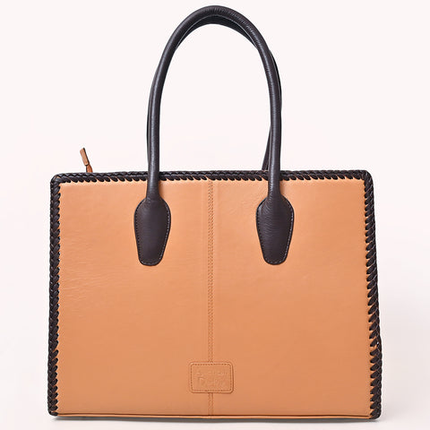 American Darling Handcrafted Rivetted Leather Tote Bag with Braided Accents