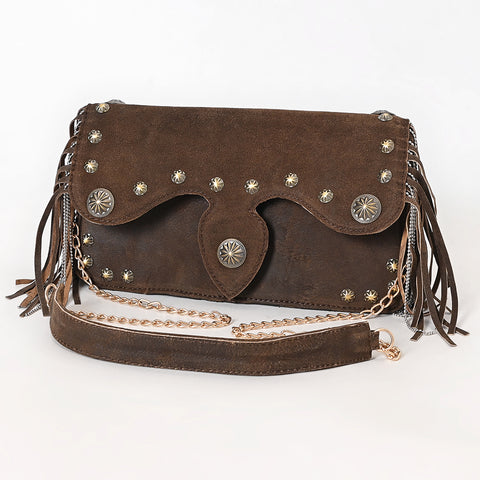 American Darling Hand Tooled Floral Carved Buck Stitched Leather Cross body Bag