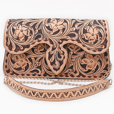 American Darling Hand Tooled Floral Carved Genuine Leather Cross body Bag
