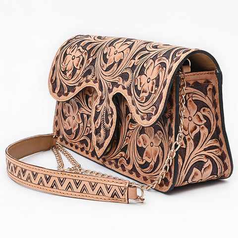 American Darling Hand Tooled Floral Carved Genuine Leather Cross body Bag