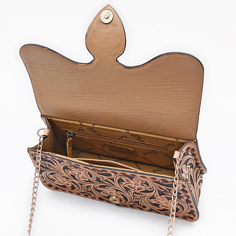 American Darling Hand Tooled Floral Carved Genuine Leather Cross body Bag