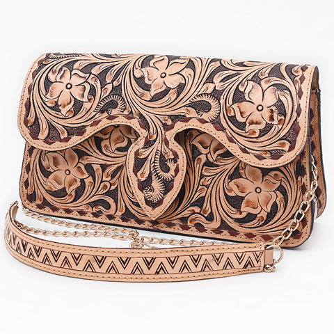 American Darling Hand Tooled Floral Carved Genuine Leather Cross body Bag