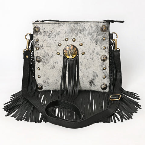 American Darling Hair-On Cowhide Genuine Leather Fringed Cross body Bag