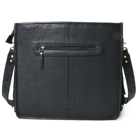 American Darling Hand Tooled Fringed Genuine Leather Cross body Bag