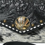 ADBGA886 Small Crossbody Hair-On Hand Tooled Genuine Leather women bag western Bag