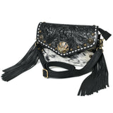 ADBGA886 Small Crossbody Hair-On Hand Tooled Genuine Leather women bag western Bag