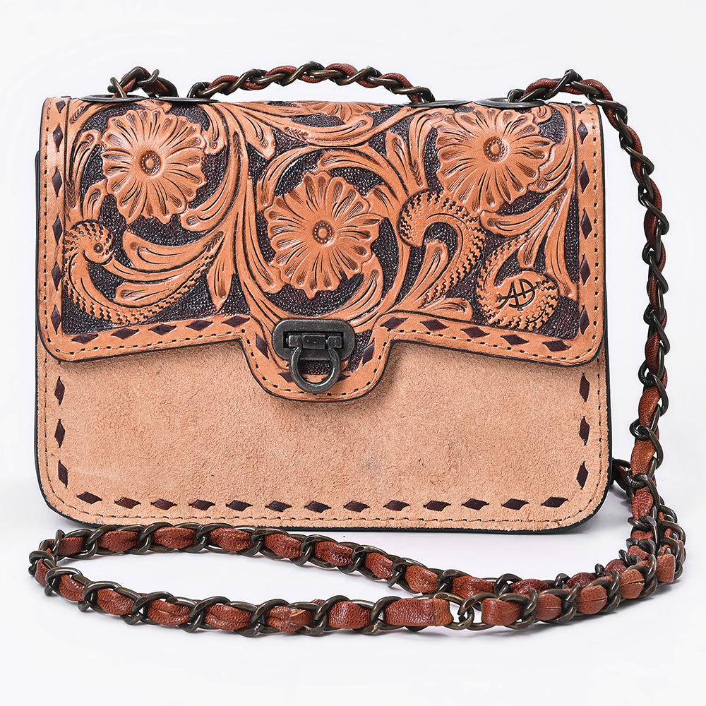 ADBG1808 Crossbody Hand Tooled Hair on Genuine Leather Women Bag