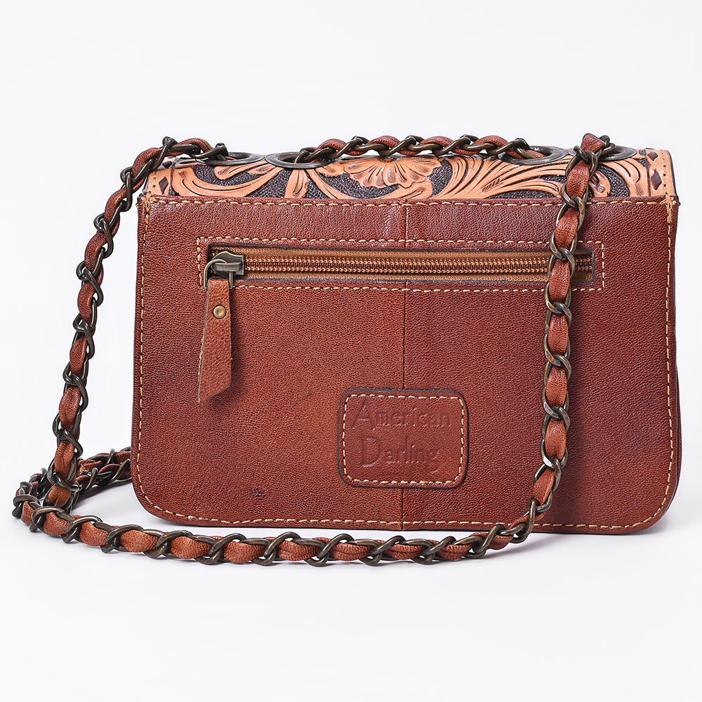 ADBG1808 Crossbody Hand Tooled Hair on Genuine Leather Women Bag