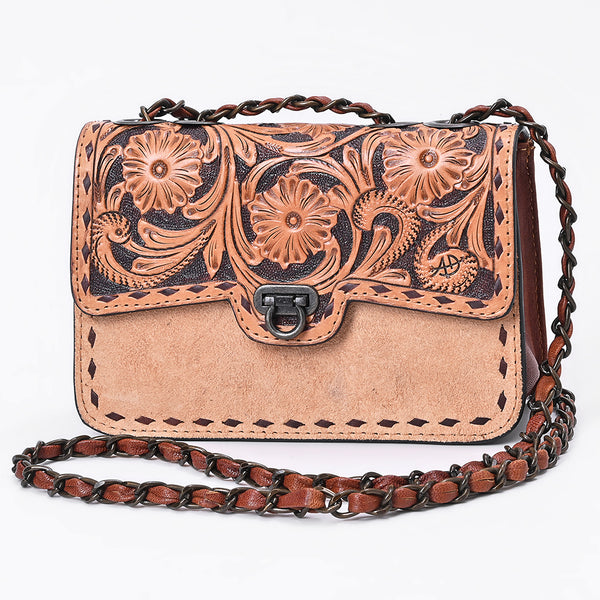 ADBG1808 Crossbody Hand Tooled Hair on Genuine Leather Women Bag