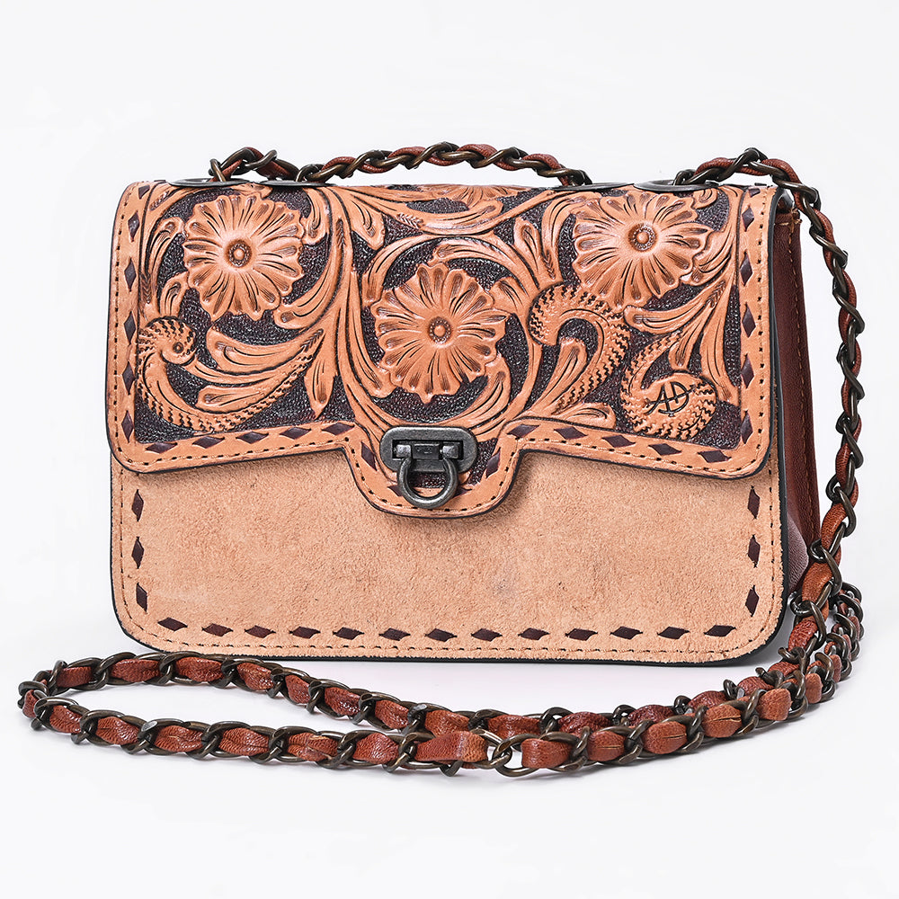 ADBG1808 Crossbody Hand Tooled Hair on Genuine Leather Women Bag