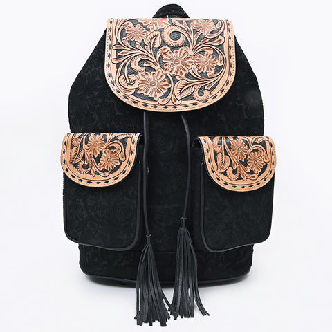 American Darling Hand Tooled Floral Carved Leather Western Backpack Bag