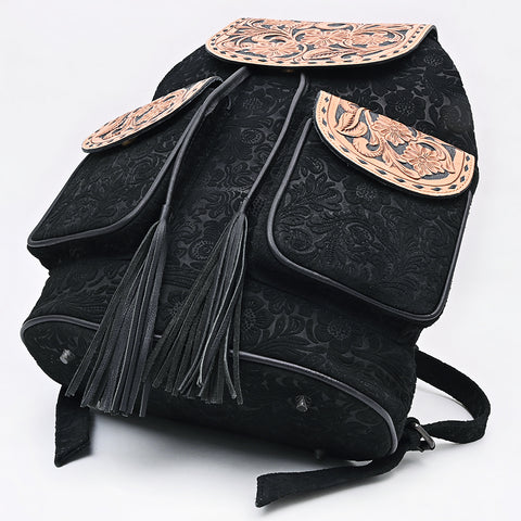 American Darling Hand Tooled Floral Carved Leather Western Backpack Bag