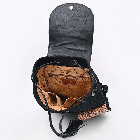 American Darling Hand Tooled Floral Carved Leather Western Backpack Bag