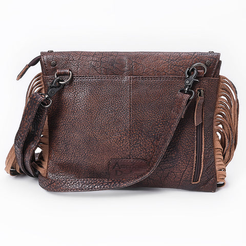 American Darling Hand Woven Saddle Blanket & Fringed Leather Western Cross body Bag