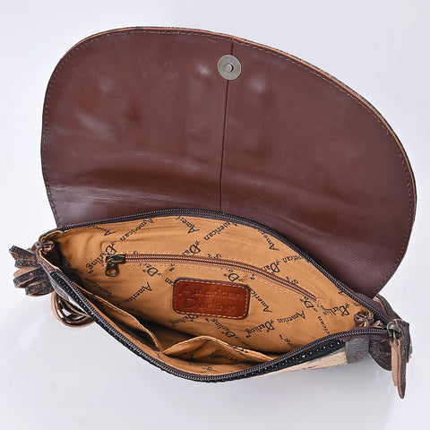 American Darling Hand Woven Saddle Blanket & Fringed Leather Western Cross body Bag