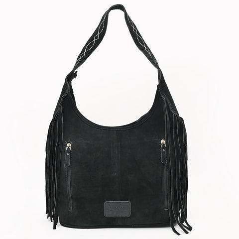 American Darling Boot Stitched Genuine Suede Leather Western Hobo Bag