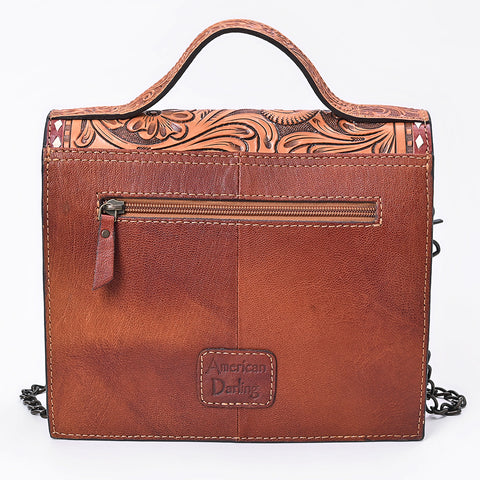 American Darling Hand Tooled Floral Carved Leather Western Cross body Bag