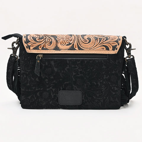 American Darling Hand Tooled Floral Envelop Bag with Fringes and Damascus Detailing