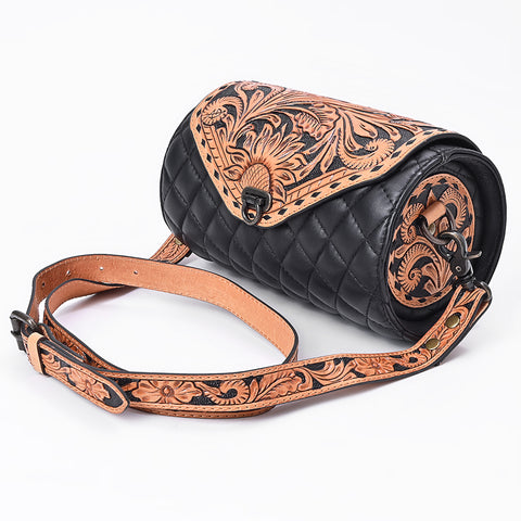 American Darling Hand Tooled Floral Carved Quilted Leather Western Cross body Bag