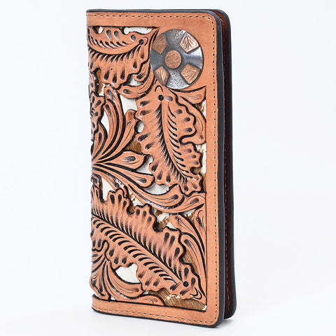 American Darling Hand Tooled Floral Carved Leather Wallet handbag