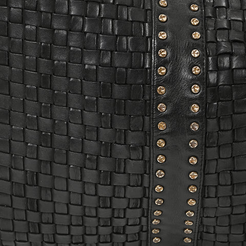 Artisan Woven Leather Hobo Bag