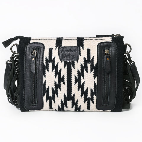 American Darling Hand Woven Saddle Blanket Cross body Bag with Western Fringes
