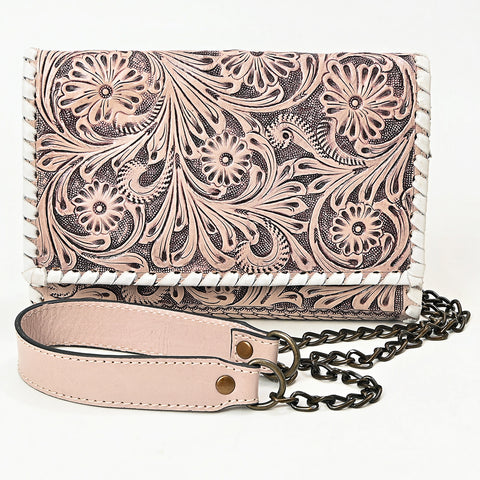 American Darling Hand Tooled Floral Carved Braided Leather Western Crossbody Bag