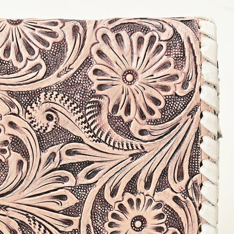 American Darling Hand Tooled Floral Carved Braided Leather Western Crossbody Bag