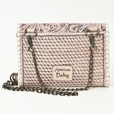 American Darling Hand Tooled Floral Carved Braided Leather Western Crossbody Bag