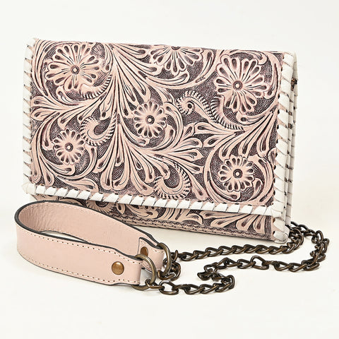 American Darling Hand Tooled Floral Carved Braided Leather Western Crossbody Bag