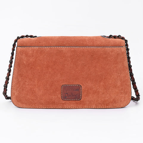 American Darling Western Cross body Bag with Rivetted Genuine Suede Leather & Embroidery